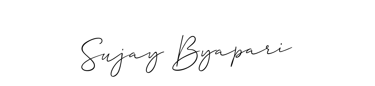 Use a signature maker to create a handwritten signature online. With this signature software, you can design (Allison_Script) your own signature for name Sujay Byapari. Sujay Byapari signature style 2 images and pictures png