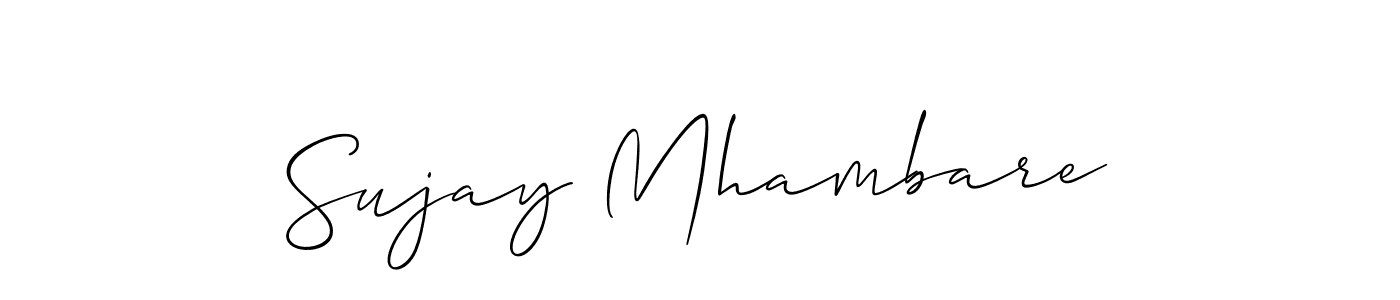 Make a beautiful signature design for name Sujay Mhambare. With this signature (Allison_Script) style, you can create a handwritten signature for free. Sujay Mhambare signature style 2 images and pictures png