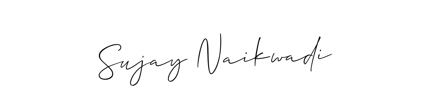 This is the best signature style for the Sujay Naikwadi name. Also you like these signature font (Allison_Script). Mix name signature. Sujay Naikwadi signature style 2 images and pictures png