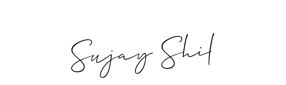 Allison_Script is a professional signature style that is perfect for those who want to add a touch of class to their signature. It is also a great choice for those who want to make their signature more unique. Get Sujay Shil name to fancy signature for free. Sujay Shil signature style 2 images and pictures png