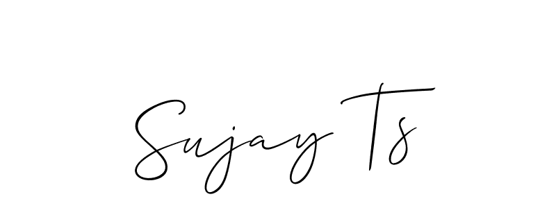 You should practise on your own different ways (Allison_Script) to write your name (Sujay Ts) in signature. don't let someone else do it for you. Sujay Ts signature style 2 images and pictures png