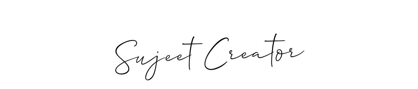 Allison_Script is a professional signature style that is perfect for those who want to add a touch of class to their signature. It is also a great choice for those who want to make their signature more unique. Get Sujeet Creator name to fancy signature for free. Sujeet Creator signature style 2 images and pictures png