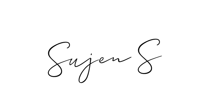 Also we have Sujen S name is the best signature style. Create professional handwritten signature collection using Allison_Script autograph style. Sujen S signature style 2 images and pictures png