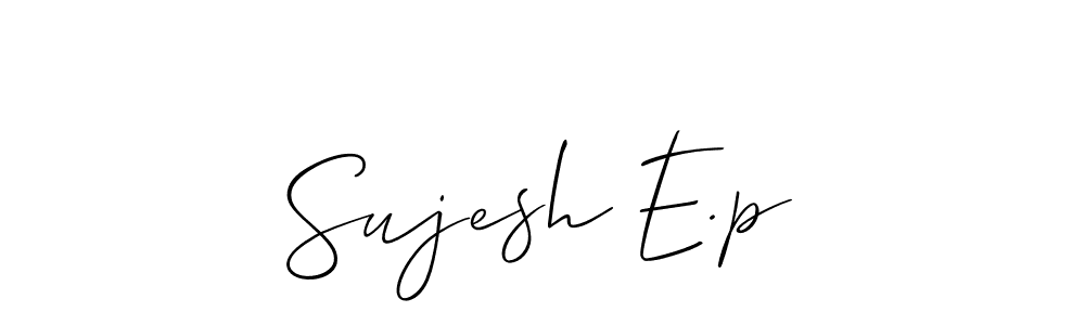 How to make Sujesh E.p name signature. Use Allison_Script style for creating short signs online. This is the latest handwritten sign. Sujesh E.p signature style 2 images and pictures png