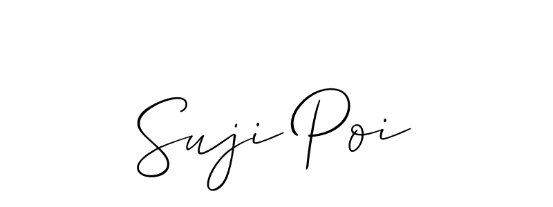 Use a signature maker to create a handwritten signature online. With this signature software, you can design (Allison_Script) your own signature for name Suji Poi. Suji Poi signature style 2 images and pictures png