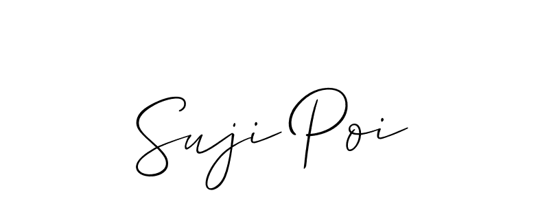 The best way (Allison_Script) to make a short signature is to pick only two or three words in your name. The name Suji Poi include a total of six letters. For converting this name. Suji Poi signature style 2 images and pictures png