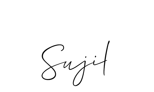 You should practise on your own different ways (Allison_Script) to write your name (Sujil) in signature. don't let someone else do it for you. Sujil signature style 2 images and pictures png