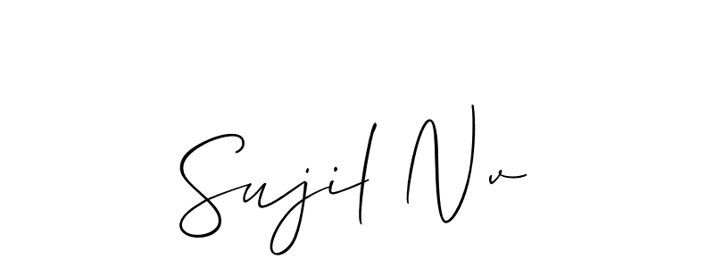 Similarly Allison_Script is the best handwritten signature design. Signature creator online .You can use it as an online autograph creator for name Sujil Nv. Sujil Nv signature style 2 images and pictures png