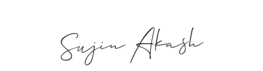 Make a beautiful signature design for name Sujin Akash. With this signature (Allison_Script) style, you can create a handwritten signature for free. Sujin Akash signature style 2 images and pictures png
