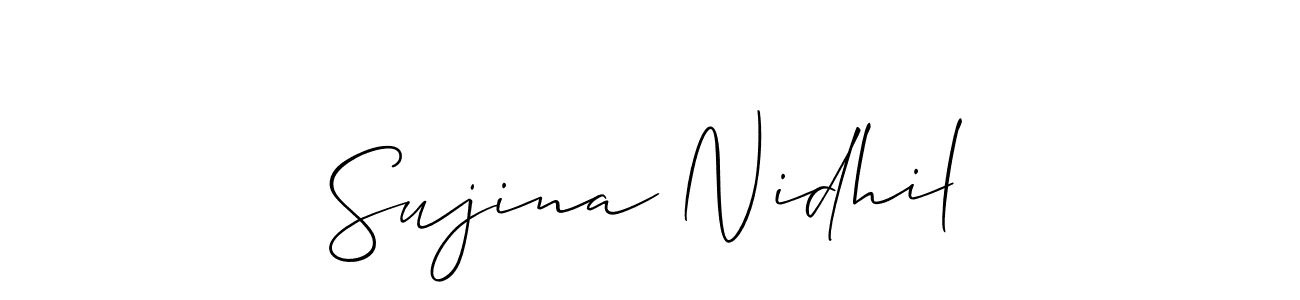 Use a signature maker to create a handwritten signature online. With this signature software, you can design (Allison_Script) your own signature for name Sujina Nidhil. Sujina Nidhil signature style 2 images and pictures png