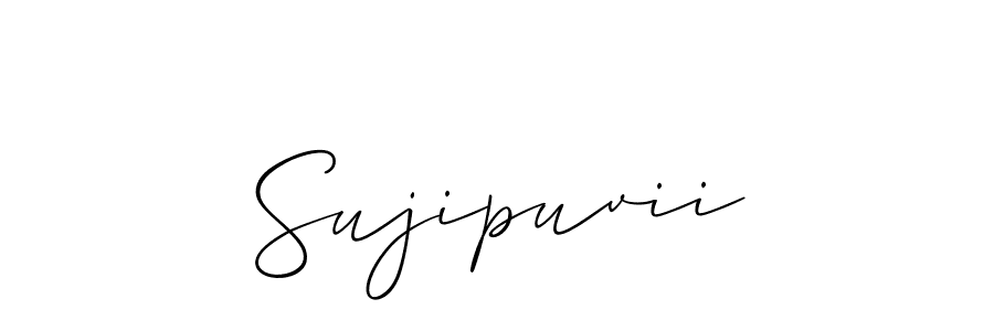 You should practise on your own different ways (Allison_Script) to write your name (Sujipuvii) in signature. don't let someone else do it for you. Sujipuvii signature style 2 images and pictures png
