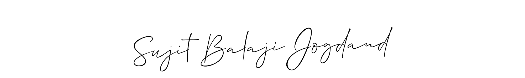 Also You can easily find your signature by using the search form. We will create Sujit Balaji Jogdand name handwritten signature images for you free of cost using Allison_Script sign style. Sujit Balaji Jogdand signature style 2 images and pictures png