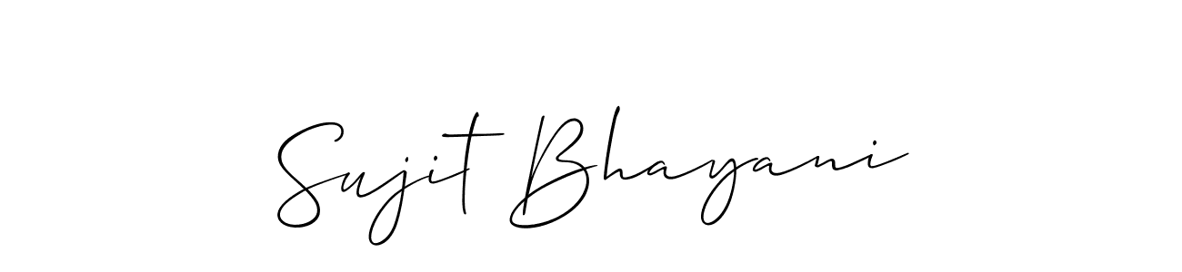 Allison_Script is a professional signature style that is perfect for those who want to add a touch of class to their signature. It is also a great choice for those who want to make their signature more unique. Get Sujit Bhayani name to fancy signature for free. Sujit Bhayani signature style 2 images and pictures png