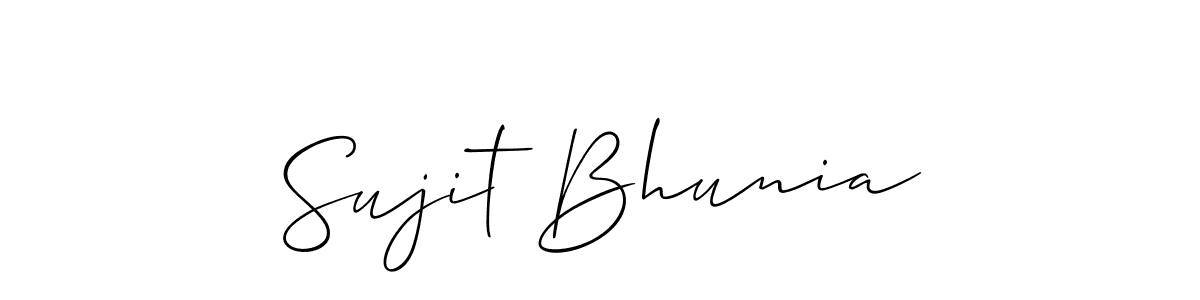 How to Draw Sujit Bhunia signature style? Allison_Script is a latest design signature styles for name Sujit Bhunia. Sujit Bhunia signature style 2 images and pictures png