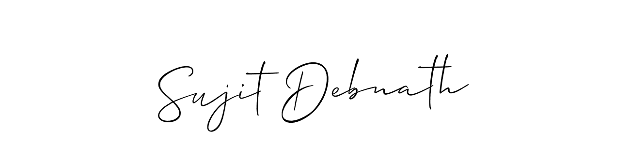 The best way (Allison_Script) to make a short signature is to pick only two or three words in your name. The name Sujit Debnath include a total of six letters. For converting this name. Sujit Debnath signature style 2 images and pictures png