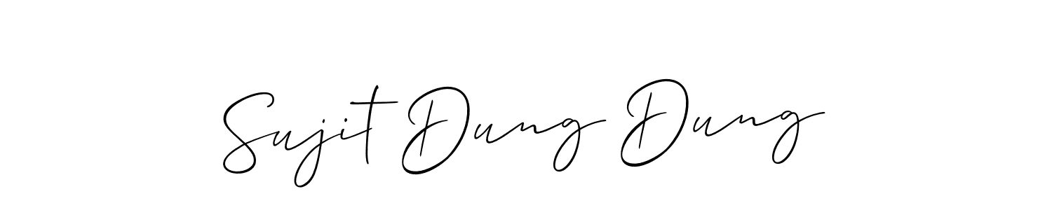 It looks lik you need a new signature style for name Sujit Dung Dung. Design unique handwritten (Allison_Script) signature with our free signature maker in just a few clicks. Sujit Dung Dung signature style 2 images and pictures png