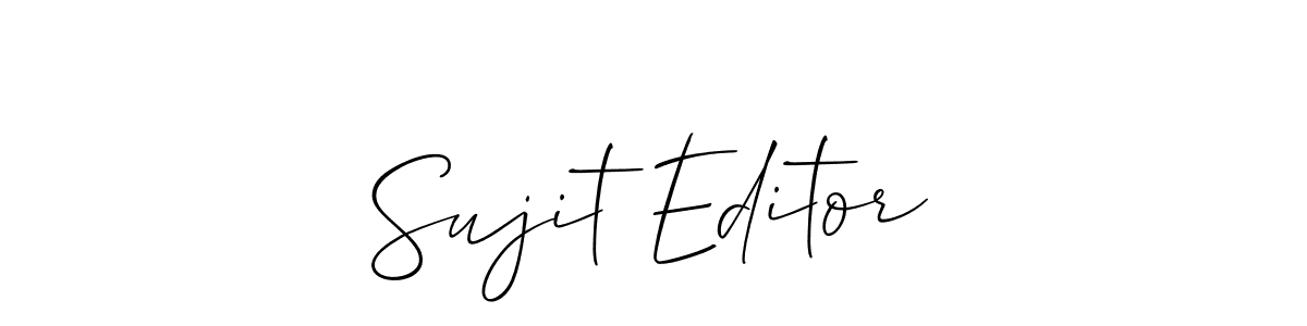 if you are searching for the best signature style for your name Sujit Editor. so please give up your signature search. here we have designed multiple signature styles  using Allison_Script. Sujit Editor signature style 2 images and pictures png