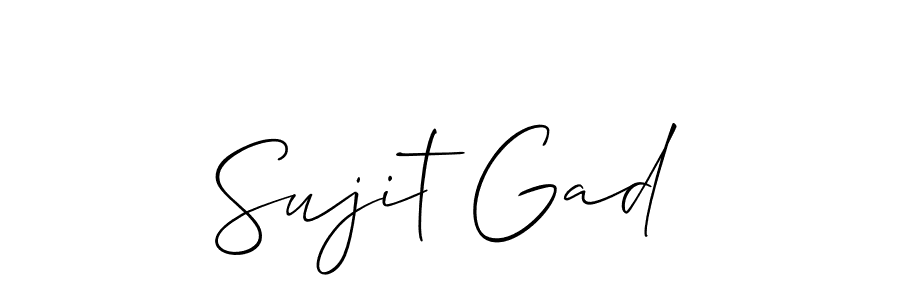 if you are searching for the best signature style for your name Sujit Gad. so please give up your signature search. here we have designed multiple signature styles  using Allison_Script. Sujit Gad signature style 2 images and pictures png