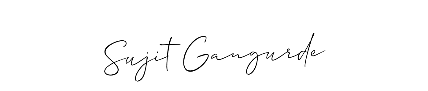 Create a beautiful signature design for name Sujit Gangurde. With this signature (Allison_Script) fonts, you can make a handwritten signature for free. Sujit Gangurde signature style 2 images and pictures png