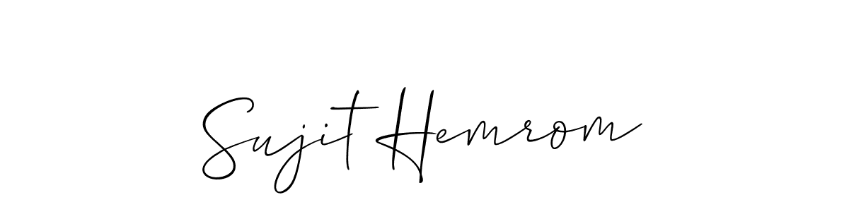 Make a short Sujit Hemrom signature style. Manage your documents anywhere anytime using Allison_Script. Create and add eSignatures, submit forms, share and send files easily. Sujit Hemrom signature style 2 images and pictures png