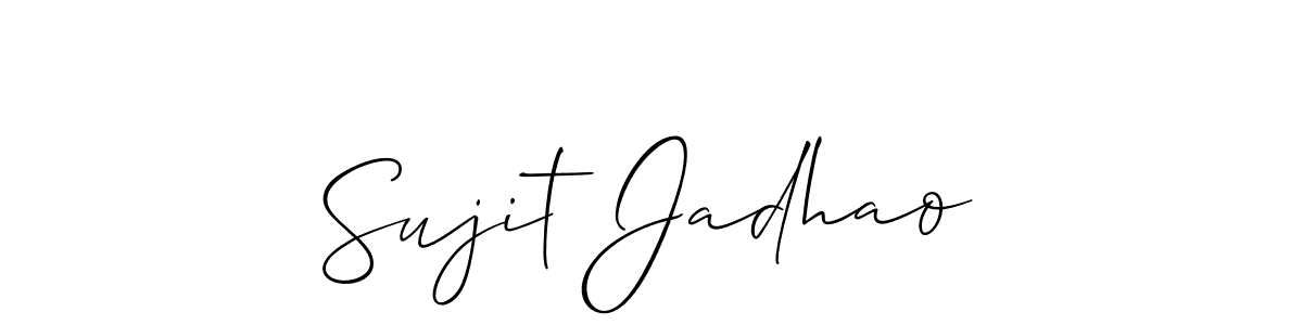 How to make Sujit Jadhao name signature. Use Allison_Script style for creating short signs online. This is the latest handwritten sign. Sujit Jadhao signature style 2 images and pictures png