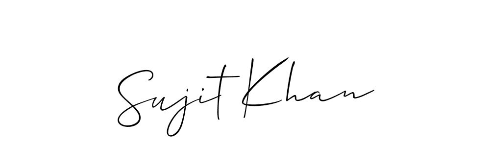 You should practise on your own different ways (Allison_Script) to write your name (Sujit Khan) in signature. don't let someone else do it for you. Sujit Khan signature style 2 images and pictures png