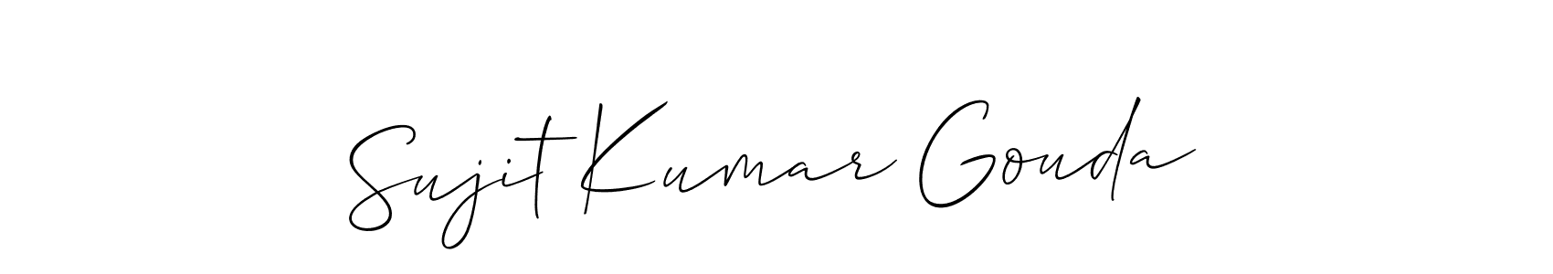 You should practise on your own different ways (Allison_Script) to write your name (Sujit Kumar Gouda) in signature. don't let someone else do it for you. Sujit Kumar Gouda signature style 2 images and pictures png