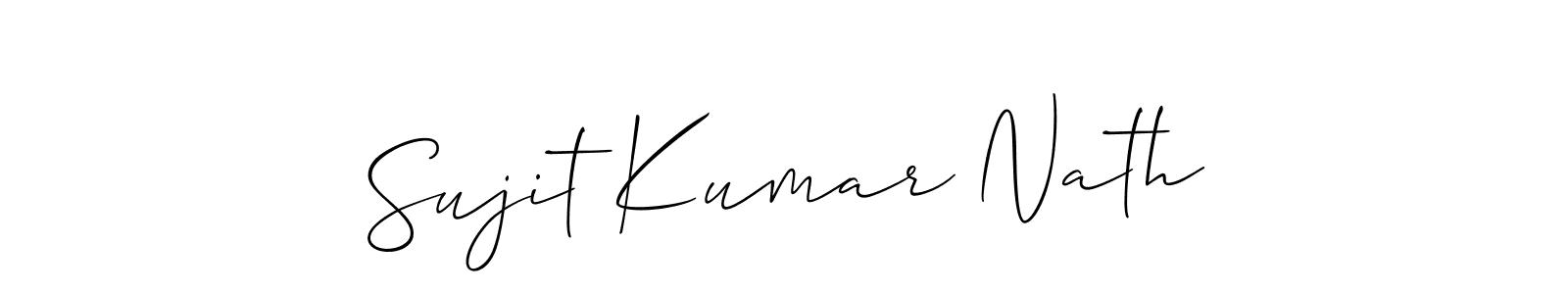The best way (Allison_Script) to make a short signature is to pick only two or three words in your name. The name Sujit Kumar Nath include a total of six letters. For converting this name. Sujit Kumar Nath signature style 2 images and pictures png