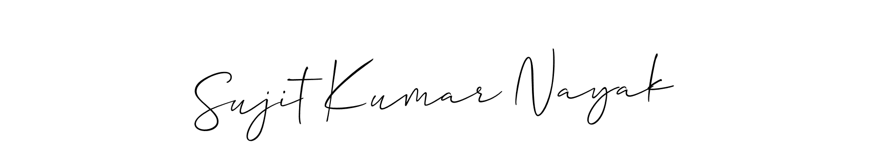 The best way (Allison_Script) to make a short signature is to pick only two or three words in your name. The name Sujit Kumar Nayak include a total of six letters. For converting this name. Sujit Kumar Nayak signature style 2 images and pictures png