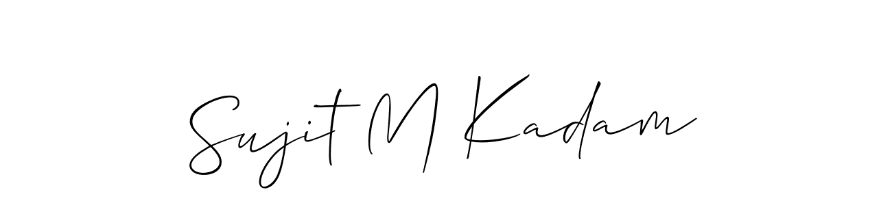 Also You can easily find your signature by using the search form. We will create Sujit M Kadam name handwritten signature images for you free of cost using Allison_Script sign style. Sujit M Kadam signature style 2 images and pictures png