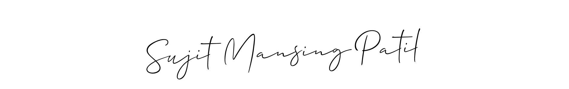 This is the best signature style for the Sujit Mansing Patil name. Also you like these signature font (Allison_Script). Mix name signature. Sujit Mansing Patil signature style 2 images and pictures png