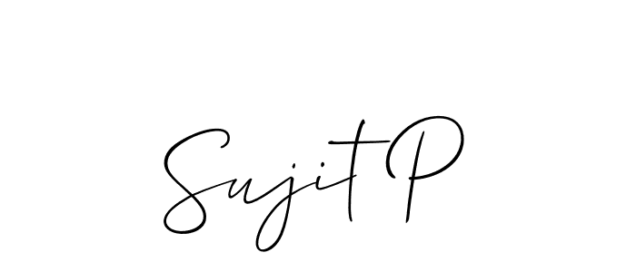 Also we have Sujit P name is the best signature style. Create professional handwritten signature collection using Allison_Script autograph style. Sujit P signature style 2 images and pictures png