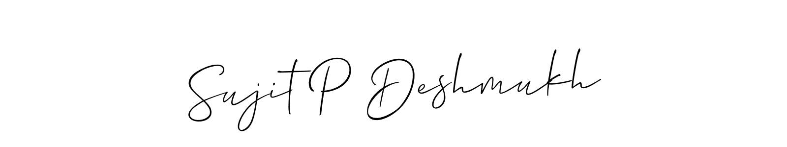 Design your own signature with our free online signature maker. With this signature software, you can create a handwritten (Allison_Script) signature for name Sujit P Deshmukh. Sujit P Deshmukh signature style 2 images and pictures png