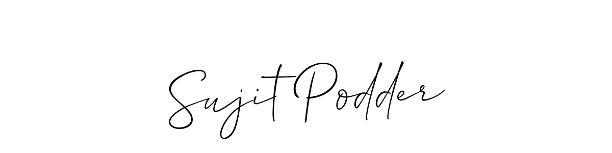 How to make Sujit Podder name signature. Use Allison_Script style for creating short signs online. This is the latest handwritten sign. Sujit Podder signature style 2 images and pictures png