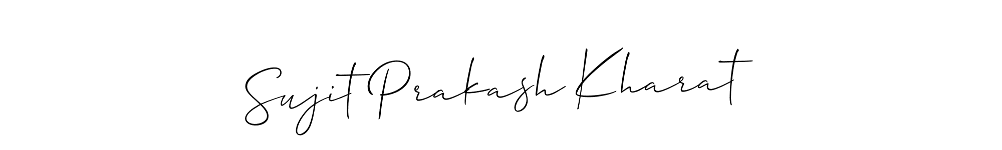 This is the best signature style for the Sujit Prakash Kharat name. Also you like these signature font (Allison_Script). Mix name signature. Sujit Prakash Kharat signature style 2 images and pictures png