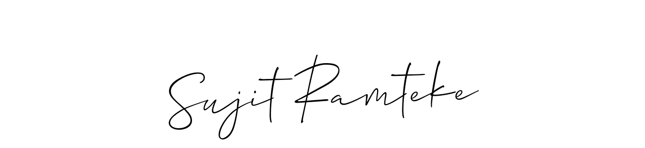 This is the best signature style for the Sujit Ramteke name. Also you like these signature font (Allison_Script). Mix name signature. Sujit Ramteke signature style 2 images and pictures png