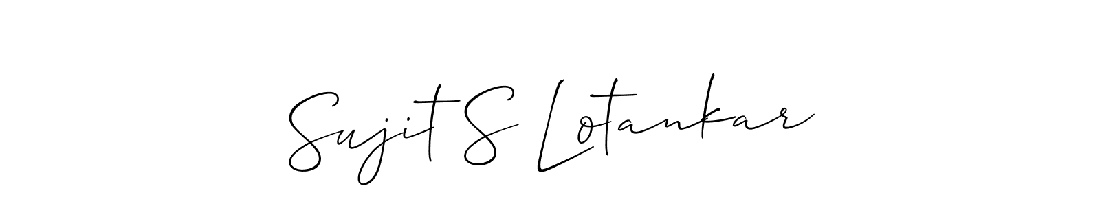 How to Draw Sujit S Lotankar signature style? Allison_Script is a latest design signature styles for name Sujit S Lotankar. Sujit S Lotankar signature style 2 images and pictures png