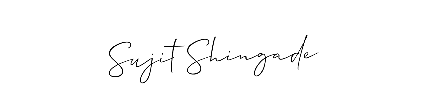 Make a beautiful signature design for name Sujit Shingade. With this signature (Allison_Script) style, you can create a handwritten signature for free. Sujit Shingade signature style 2 images and pictures png