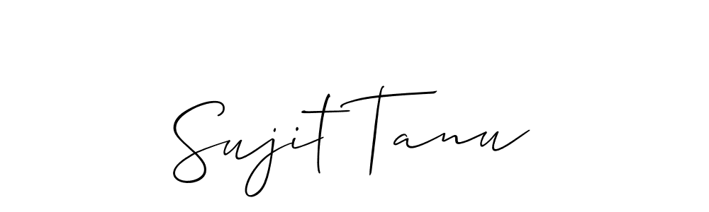 Also You can easily find your signature by using the search form. We will create Sujit Tanu name handwritten signature images for you free of cost using Allison_Script sign style. Sujit Tanu signature style 2 images and pictures png
