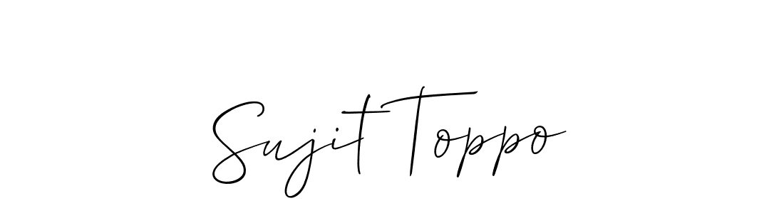 Create a beautiful signature design for name Sujit Toppo. With this signature (Allison_Script) fonts, you can make a handwritten signature for free. Sujit Toppo signature style 2 images and pictures png