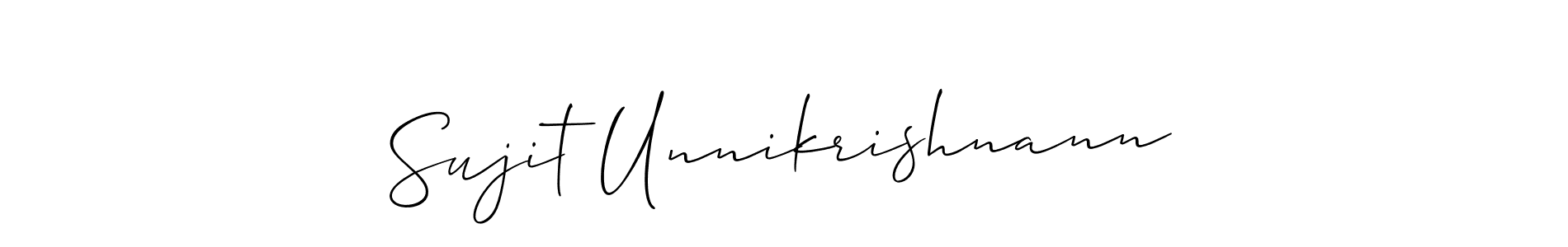 Also we have Sujit Unnikrishnann name is the best signature style. Create professional handwritten signature collection using Allison_Script autograph style. Sujit Unnikrishnann signature style 2 images and pictures png