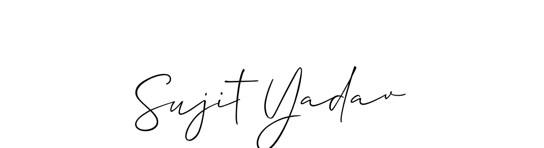 You should practise on your own different ways (Allison_Script) to write your name (Sujit Yadav) in signature. don't let someone else do it for you. Sujit Yadav signature style 2 images and pictures png