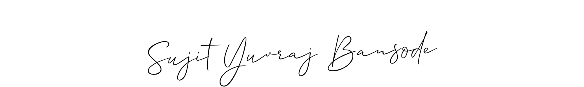 You should practise on your own different ways (Allison_Script) to write your name (Sujit Yuvraj Bansode) in signature. don't let someone else do it for you. Sujit Yuvraj Bansode signature style 2 images and pictures png