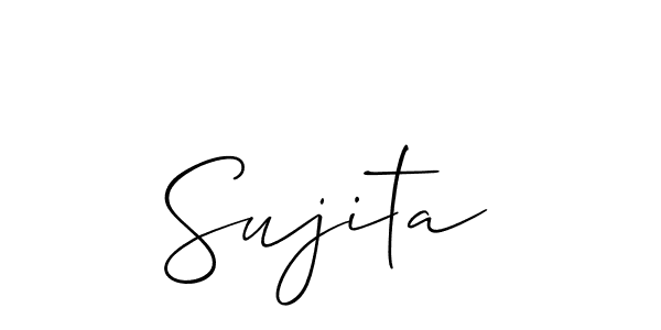 Allison_Script is a professional signature style that is perfect for those who want to add a touch of class to their signature. It is also a great choice for those who want to make their signature more unique. Get Sujita name to fancy signature for free. Sujita signature style 2 images and pictures png