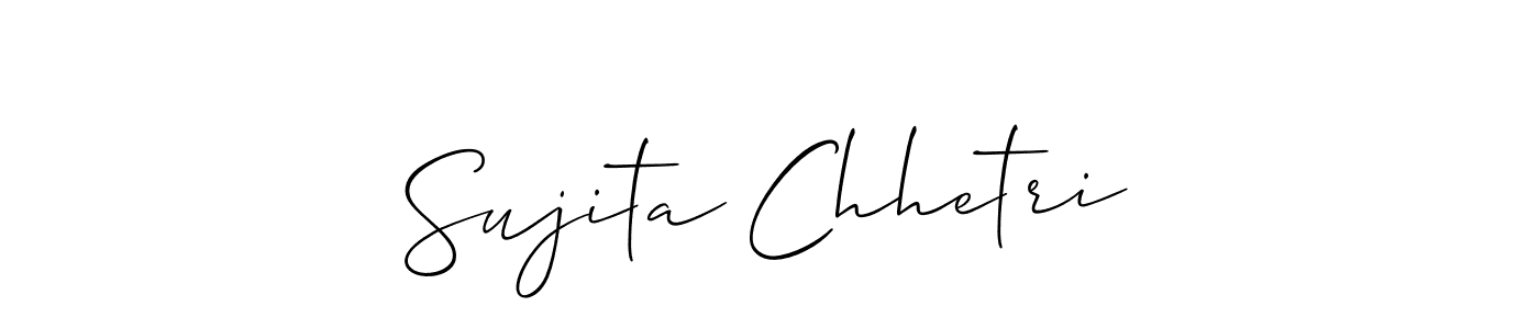 Also we have Sujita Chhetri name is the best signature style. Create professional handwritten signature collection using Allison_Script autograph style. Sujita Chhetri signature style 2 images and pictures png