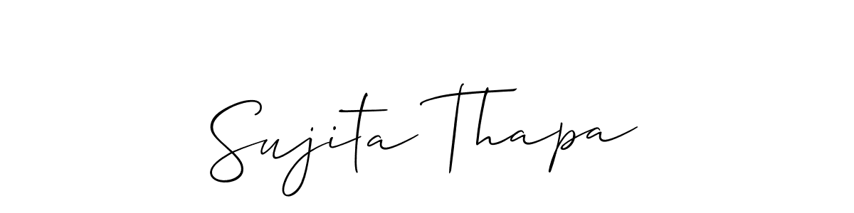 How to Draw Sujita Thapa signature style? Allison_Script is a latest design signature styles for name Sujita Thapa. Sujita Thapa signature style 2 images and pictures png