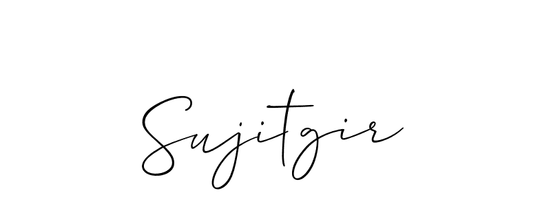 if you are searching for the best signature style for your name Sujitgir. so please give up your signature search. here we have designed multiple signature styles  using Allison_Script. Sujitgir signature style 2 images and pictures png