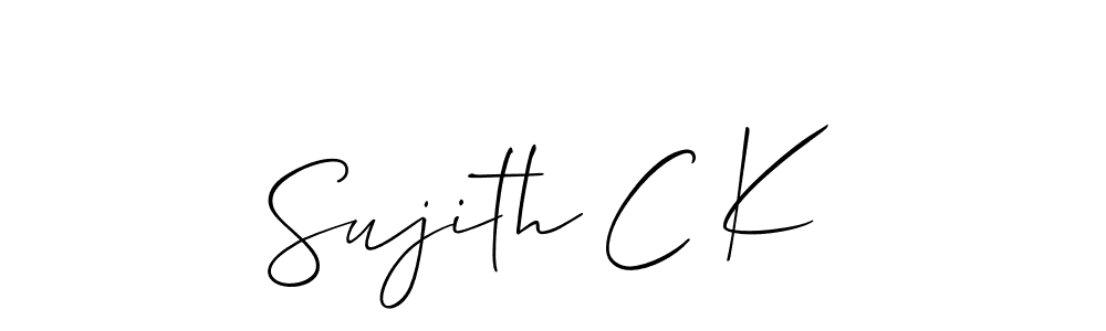 if you are searching for the best signature style for your name Sujith C K. so please give up your signature search. here we have designed multiple signature styles  using Allison_Script. Sujith C K signature style 2 images and pictures png