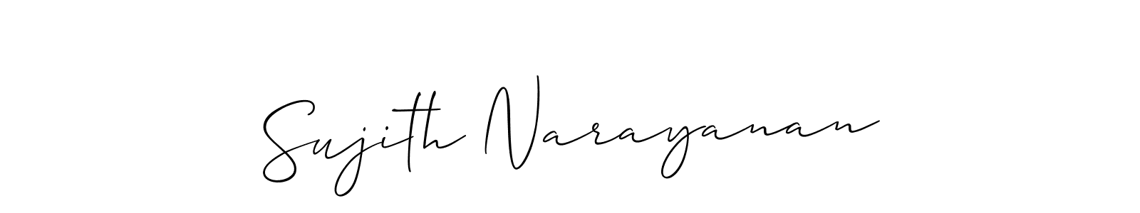Use a signature maker to create a handwritten signature online. With this signature software, you can design (Allison_Script) your own signature for name Sujith Narayanan. Sujith Narayanan signature style 2 images and pictures png