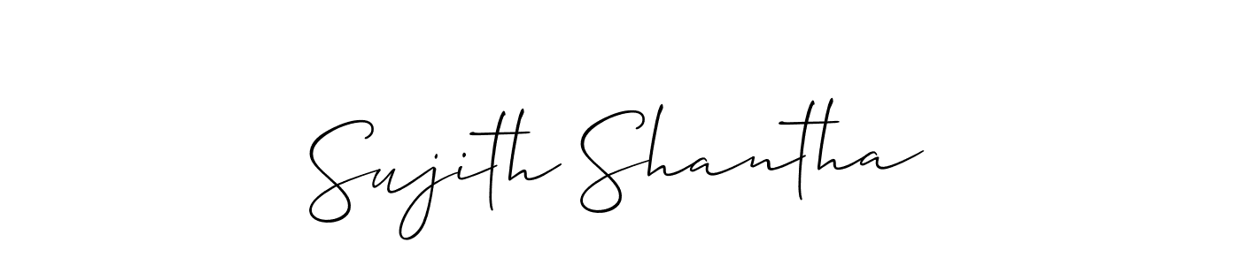 The best way (Allison_Script) to make a short signature is to pick only two or three words in your name. The name Sujith Shantha include a total of six letters. For converting this name. Sujith Shantha signature style 2 images and pictures png